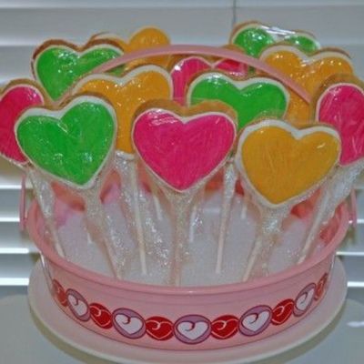 Valentine Heart Sugar Cookies On A Stick