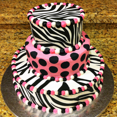 Zebra Print Birthday Cake