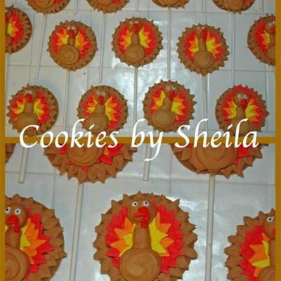 Turkey Sugar Cookies On A Stick