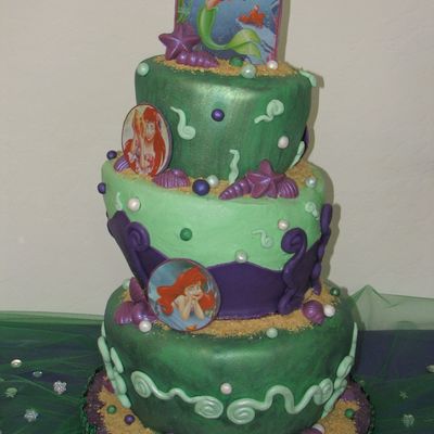 Whimsical Ariel B-Day Cake