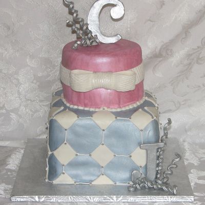 Initials Baby Shower Cake
