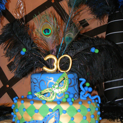 Mardi Gras Birthday Cake