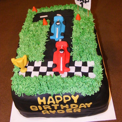 First Birthday Car Race Cake