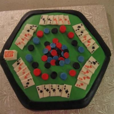 Poker Table Cake