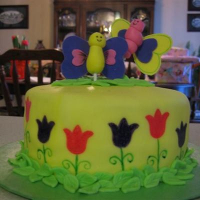 Butterflies And Tulips