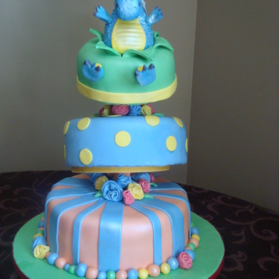 Topsy Turvy Monster Wedding Shower Cake