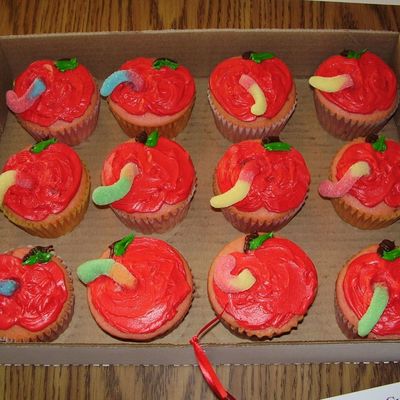 Wormy Apple Cupcakes