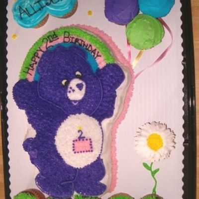 Care Bear Cake And Cupcakes