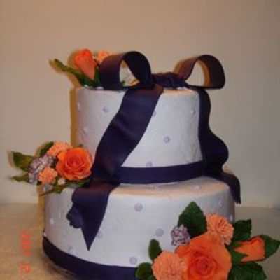 Purple And Persimmon Sugar Flowers