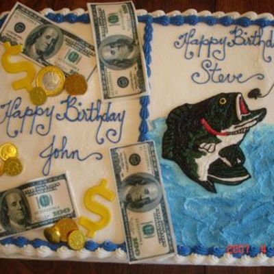 Fishing And Money Cake