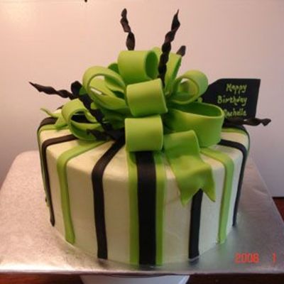 Lime Green And Black Party Cake