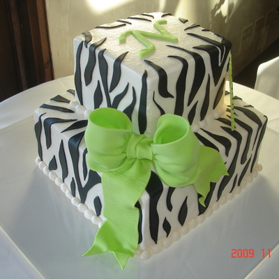 Zebra Stripes With Lime Green