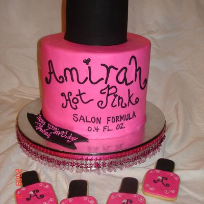 Nail Polish Cake And Cookies