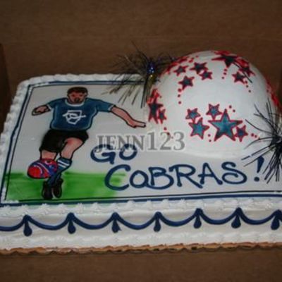 Sheet Cake With Soccer Ball