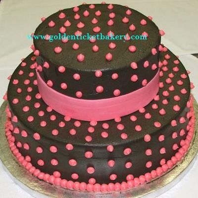 Black And Pink Shower Cake
