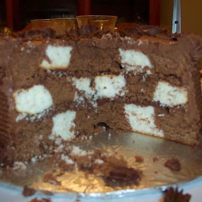 Checkerboard Cake With Chocolate Bc