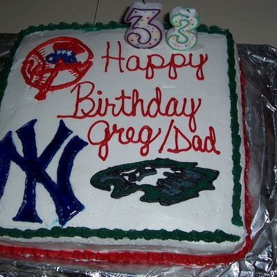 Yankees And Eagles Birthday Cake