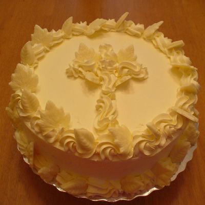 White On White Baptism Cake