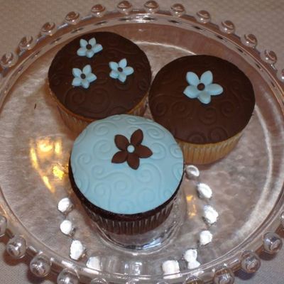 Blue And Brown Cupcakes