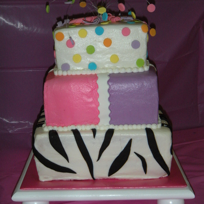 Zebra Polka Dot Cake