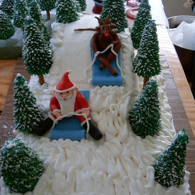 Santa & Rudolph Go Sledding