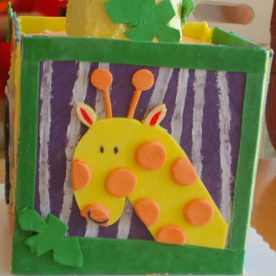 Giraffe Side Of Wyatt's 1St Birthday Cake
