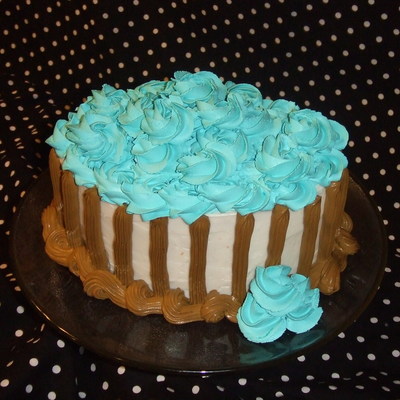 Teal And Brown Oval Cake
