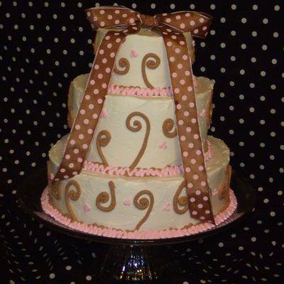 Pink And Brown Celebration Cake
