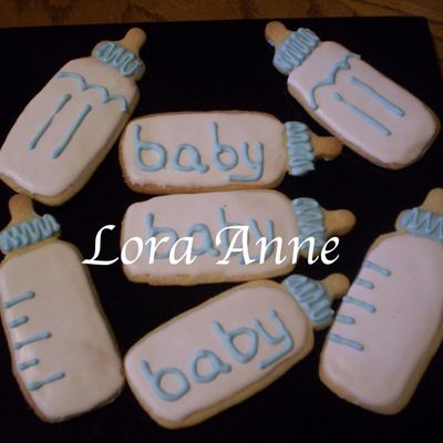 Baby Boy Bottles Cookies
