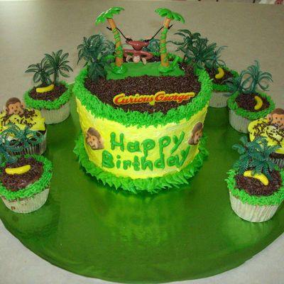 Curious George With Cupcake Accents