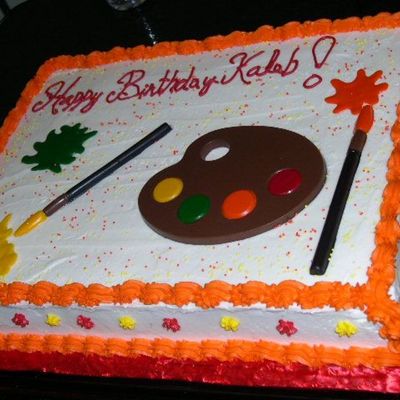 Painting Theme Birthday Cake