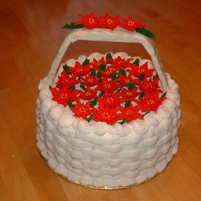 Pointsettia Christmas Basket