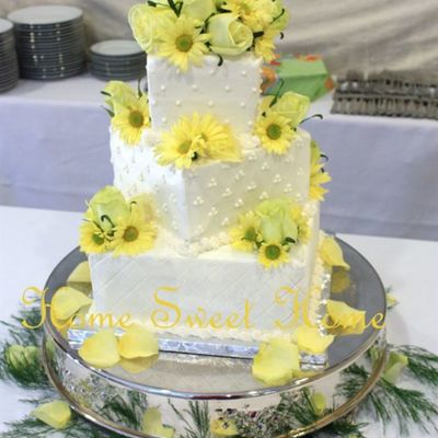 Offset Squares With Yellow Flowers