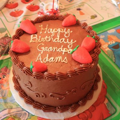 Chocolate Cake With Fondant Strawberries.