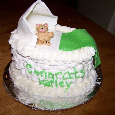 Green Bassinet Cake