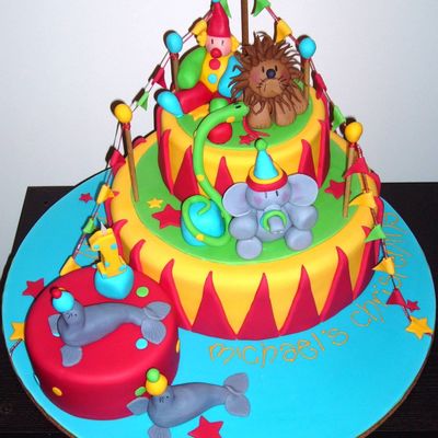 Circus Birthday/christening Cake