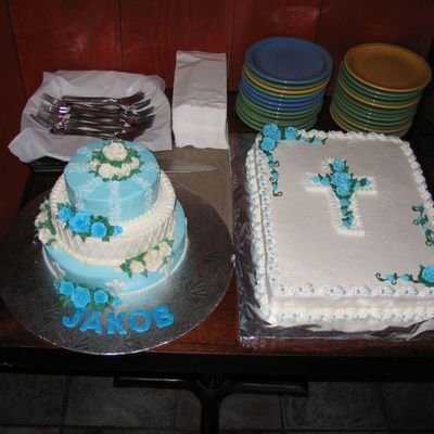 Cakes I Did For A Friend's Little Boy's Baptism.