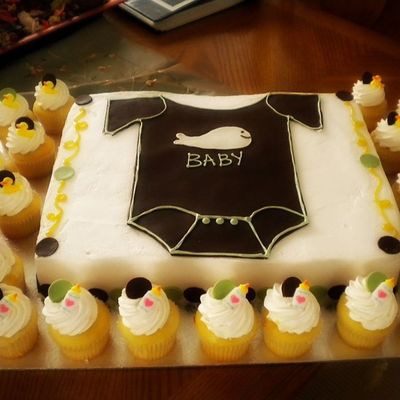 Onesie Cake & Cupcakes