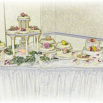 Colored Pencil Drawing Of Cheesecake Wedding Cake