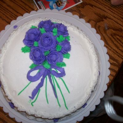 Birthday Cake With Purple Roses