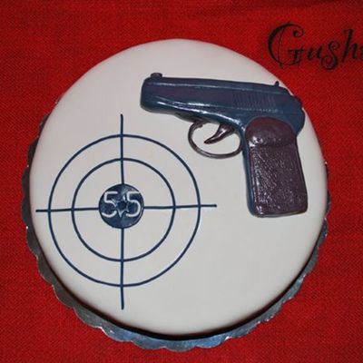Pistol Cake For My Father`s 55-Th Birthday