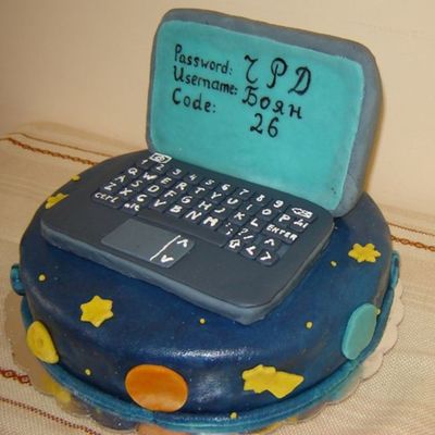 Space Cake With Laptop On Top