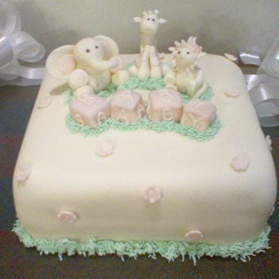Jungle Animal Baby Shower Cake