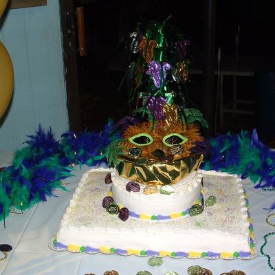 50Th Birthday Cake/mardi Gras Theme
