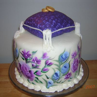 Purple Pillow With Rings