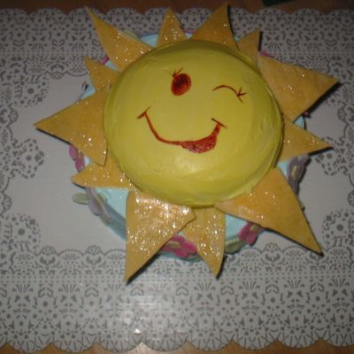 Top View Of Spring Cake