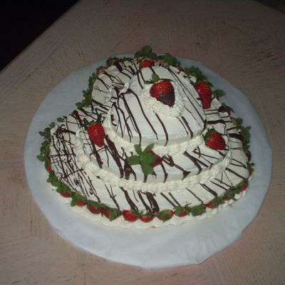 Three Tier Heart Cake