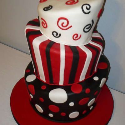 Red, Black And White Whimical