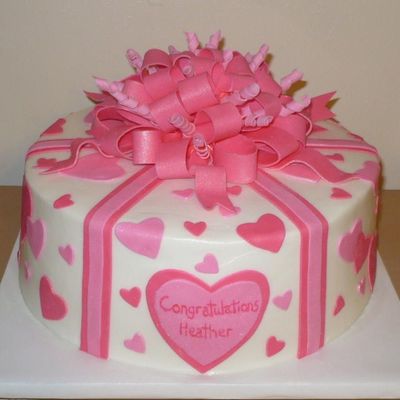 Pink Bow With Hearts