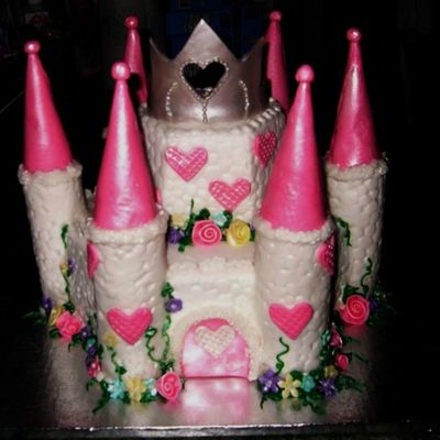 Hot Pink Castle Cake